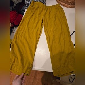 Old Navy Musrard Wide-Leg Linen Pants
